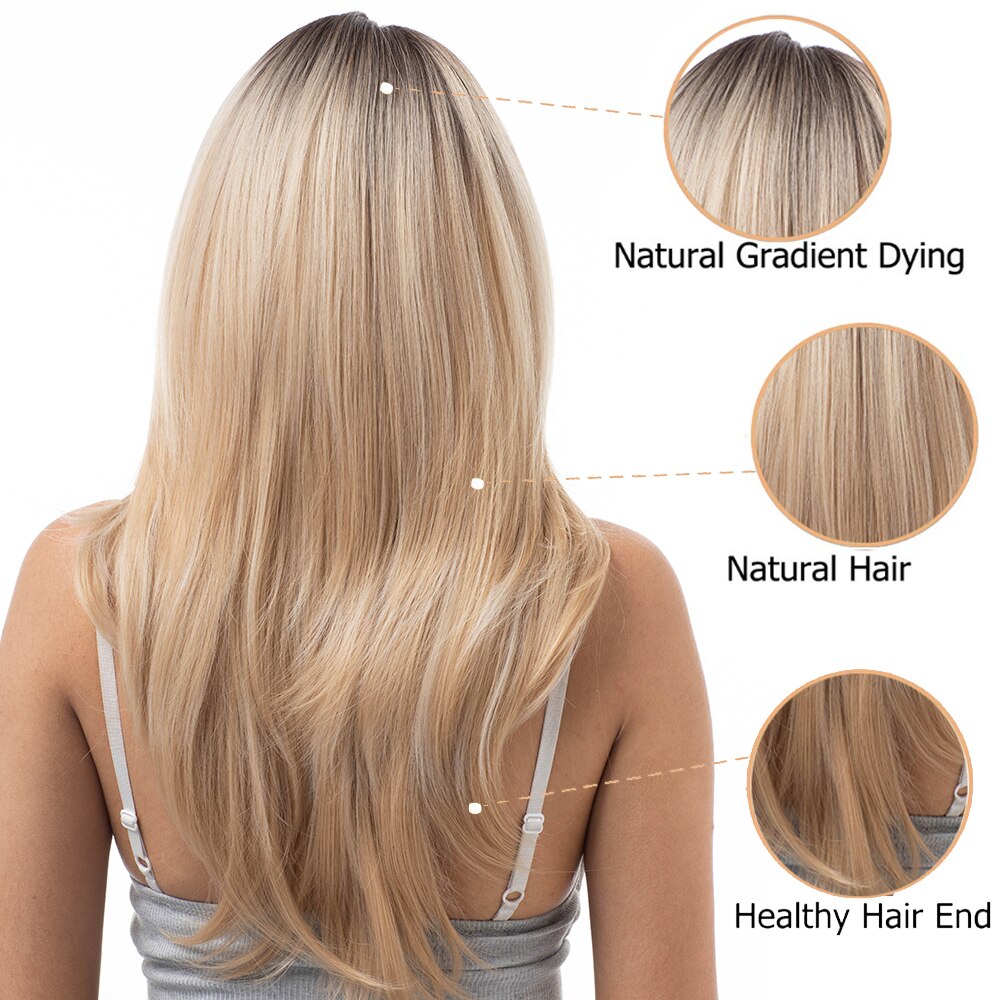 Synthetic Wig Ladies Long Blonde Eight Figure Bangs Layered Wigs Suitable For Everyday Parties Synthetic Wig Ladies Long Blonde Eight Figure Bangs Layered Wigs Suitable For Everyday Parties