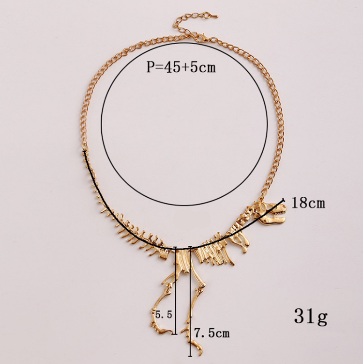 T Rex Skeleton Dinosaur Bone Necklace