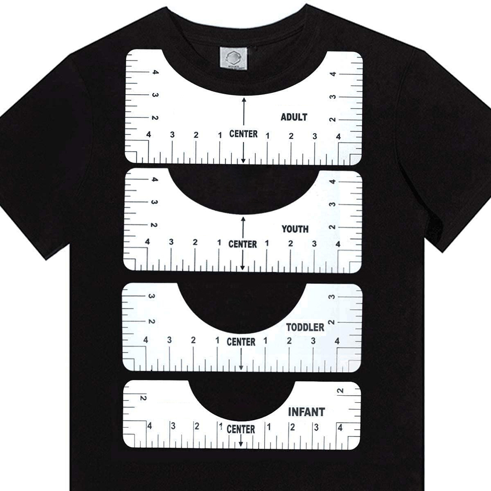 T Shirt Rulers Guide to Center Designs (4Pcs)