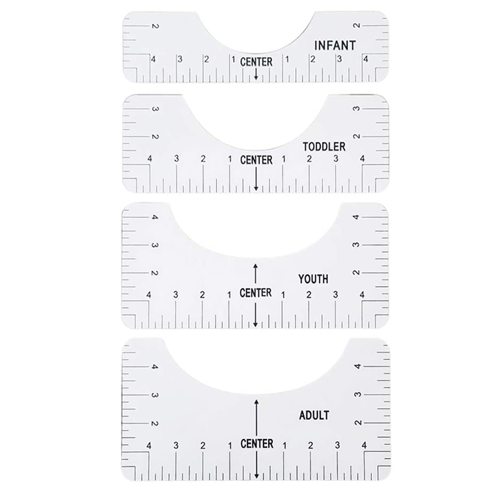 T Shirt Rulers Guide to Center Designs (4Pcs)
