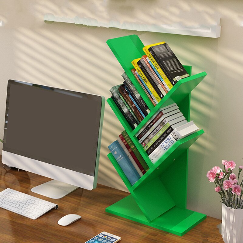 Table Bookshelf Wooden Rack