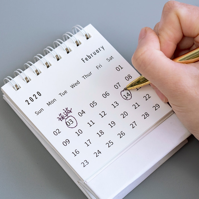 Table Calendar For The Year 2020