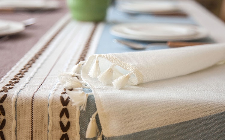 Table Linens Cloth With Tassels
