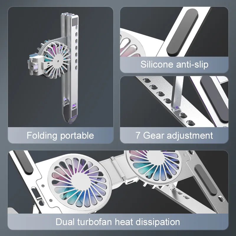 Tablet Bracket Folding Holder For Gaming Notebook Tablet with Cooling Fan Laptop Stand Tablet Bracket Folding Holder For Gaming Notebook Tablet with Cooling Fan Laptop Stand