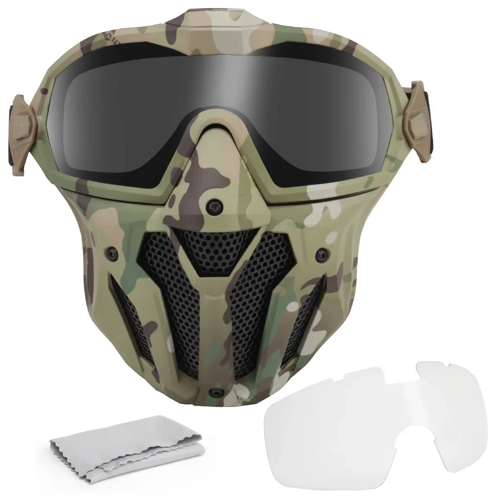 Tactical Airsoft Paintball Face Mask With Fan Breathable Anti-fog Full Face Mask Hunting Shooting Militar Protective Tactical Airsoft Paintball Face Mask With Fan Breathable Anti-fog Full Face Mask Hunting Shooting Militar Protective