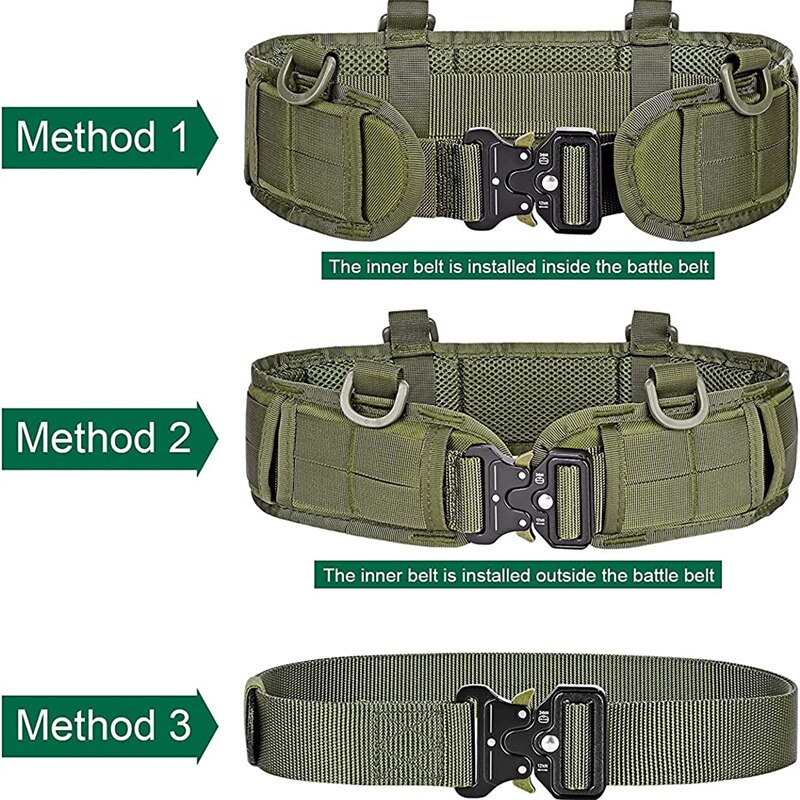 Tactical Battle Belt Military Airsoft Waist Band Adjustable Quick Release Buckle Outdoor Hunting Thickened Widened Tactical Battle Belt Military Airsoft Waist Band Adjustable Quick Release Buckle Outdoor Hunting Thickened Widened