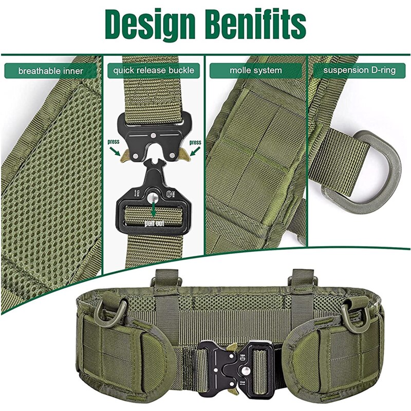 Tactical Battle Belt Military Airsoft Waist Band Adjustable Quick Release Buckle Outdoor Hunting Thickened Widened Tactical Battle Belt Military Airsoft Waist Band Adjustable Quick Release Buckle Outdoor Hunting Thickened Widened