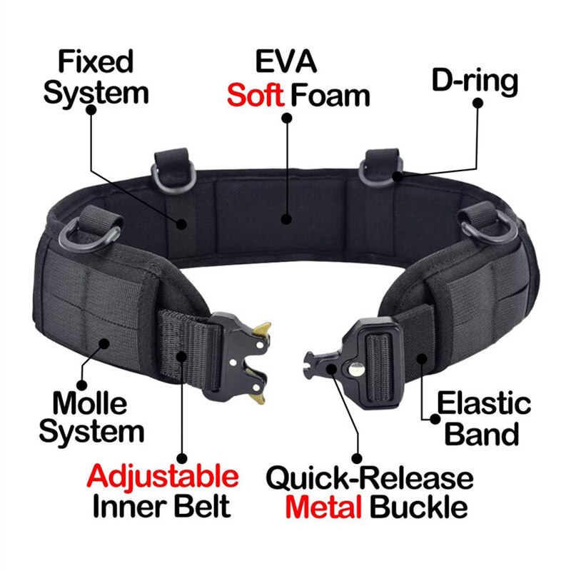 Tactical Battle Belt Military Airsoft Waist Band Adjustable Quick Release Buckle Outdoor Hunting Thickened Widened Tactical Battle Belt Military Airsoft Waist Band Adjustable Quick Release Buckle Outdoor Hunting Thickened Widened