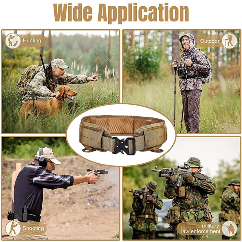 Tactical Battle Belt Military Airsoft Waist Band Adjustable Quick Release Buckle Outdoor Hunting Thickened Widened Tactical Battle Belt Military Airsoft Waist Band Adjustable Quick Release Buckle Outdoor Hunting Thickened Widened