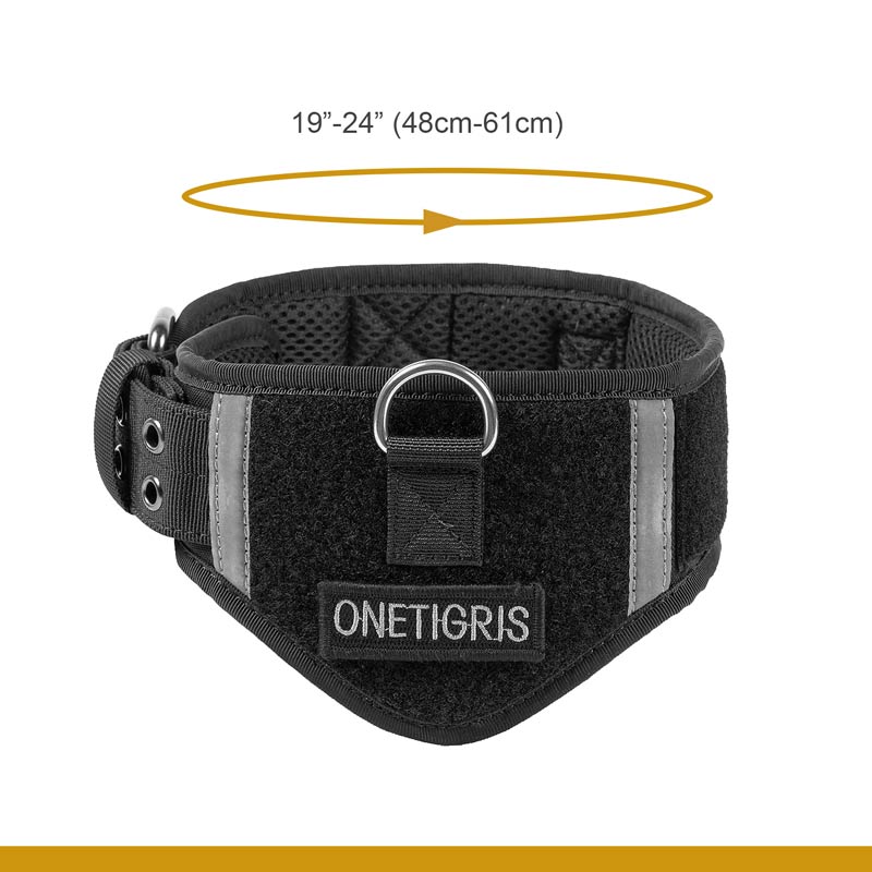 Tactical Dog Collar With Patch Space Tactical Dog Collar With Patch Space