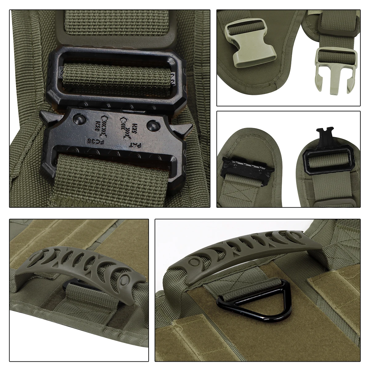 Tactical Dog Harness Leash Collar Molle Pouches for Medium Large Dogs Training Military Pet Vest Adjustable Service Dog Tactical Dog Harness Leash Collar Molle Pouches for Medium Large Dogs Training Military Pet Vest Adjustable Service Dog