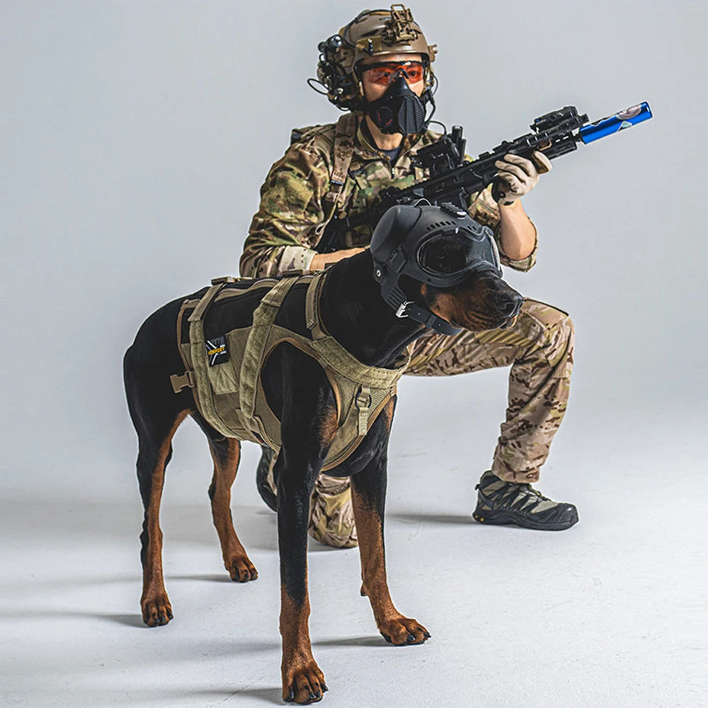 Tactical Dog Military Hunting Training K9 Helmet, Large Dog Patrol Dogs Sheepdog Pet Motorcycle Protective Helmet with Tactical Dog Military Hunting Training K9 Helmet, Large Dog Patrol Dogs Sheepdog Pet Motorcycle Protective Helmet with