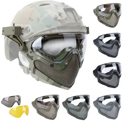 Tactical Face Mask Anti-Fog Goggle Paintball Airsoft Cs Shooting Steel Mesh Breathable Protective Head Helmet Masks Tactical Face Mask Anti-Fog Goggle Paintball Airsoft Cs Shooting Steel Mesh Breathable Protective Head Helmet Masks