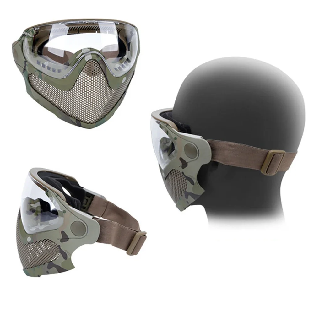 Tactical Face Mask Anti-Fog Goggle Paintball Airsoft Cs Shooting Steel Mesh Breathable Protective Head Helmet Masks Tactical Face Mask Anti-Fog Goggle Paintball Airsoft Cs Shooting Steel Mesh Breathable Protective Head Helmet Masks