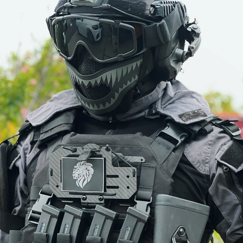 Tactical Foldable Mesh Mask XStorm Airsoft Mask & Patch Combo for Airsoft Paintball With Adjustable Elastic Belt Strap
