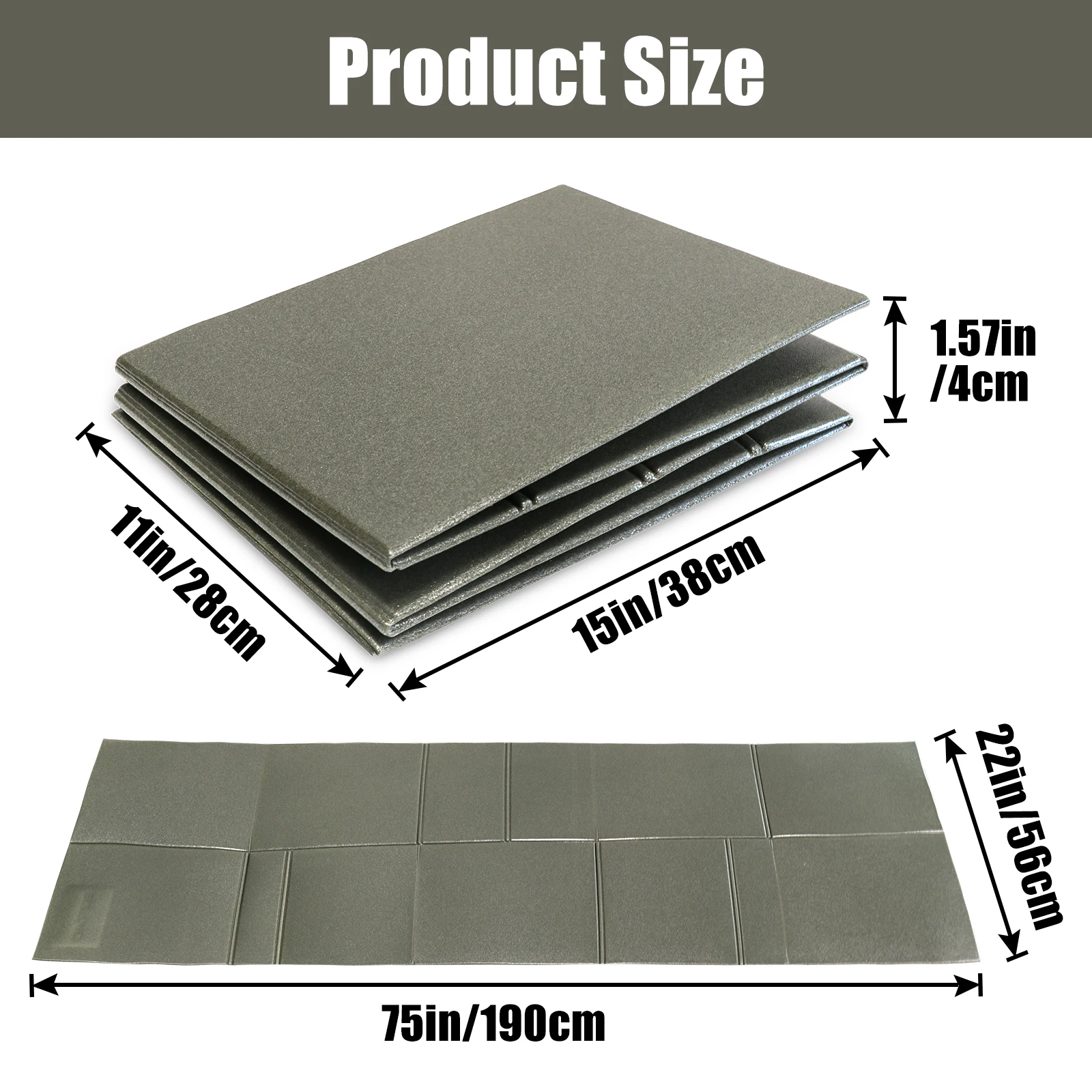 Tactical Foldable Sleeping Mat Waterproof Folding Flat Thick Mechanic Pad Kneeling Mat for Garage Picnicking Camping