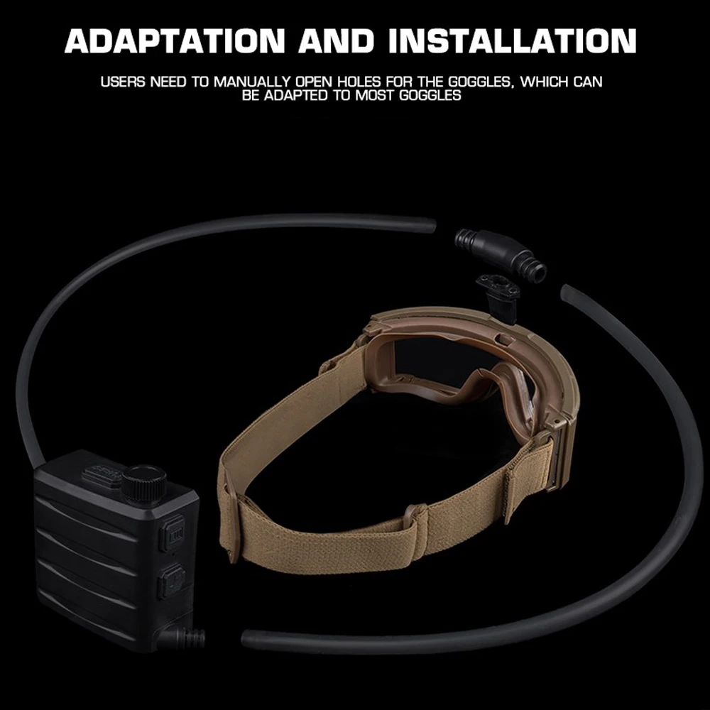 Tactical Goggles Defogger Defogging Fan Anti-fog Kit for Airsoft Shooting Motocross Mountaineering Protection Glasses
