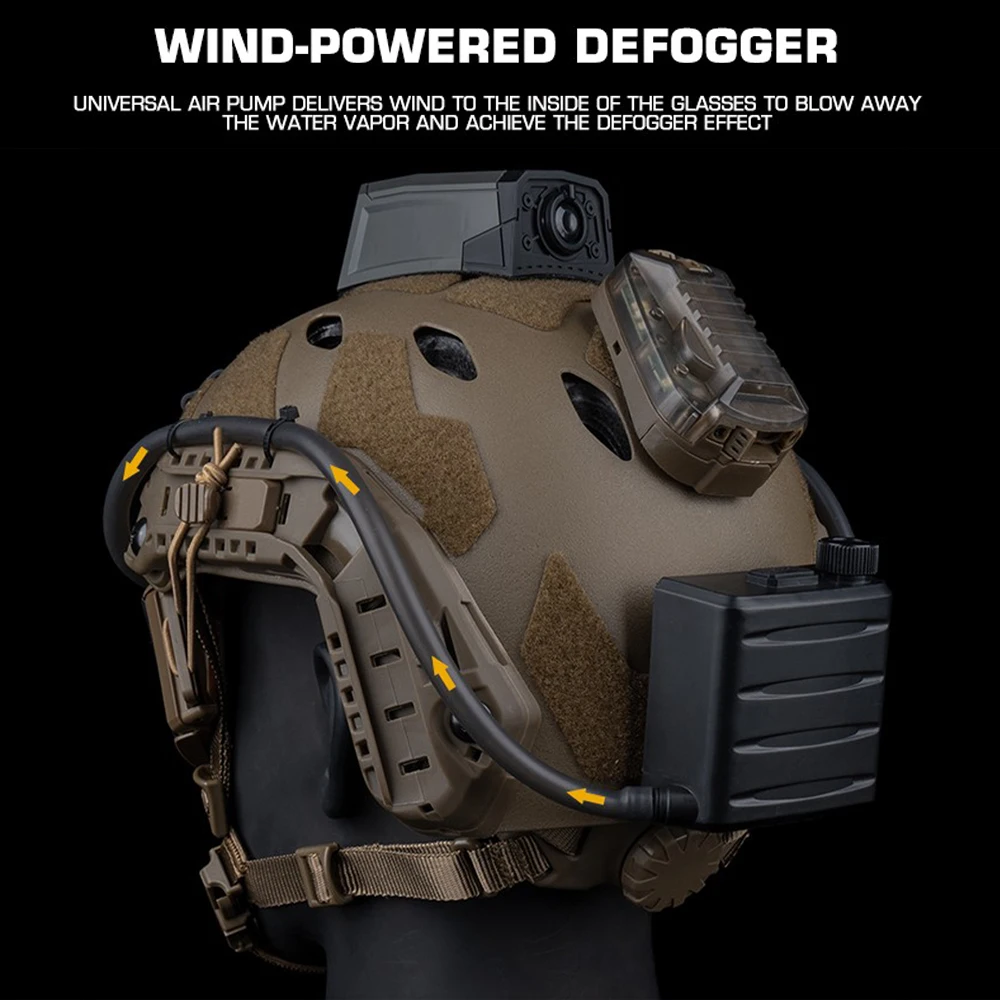 Tactical Goggles Defogger Defogging Fan Anti-fog Kit for Airsoft Shooting Motocross Mountaineering Protection Glasses