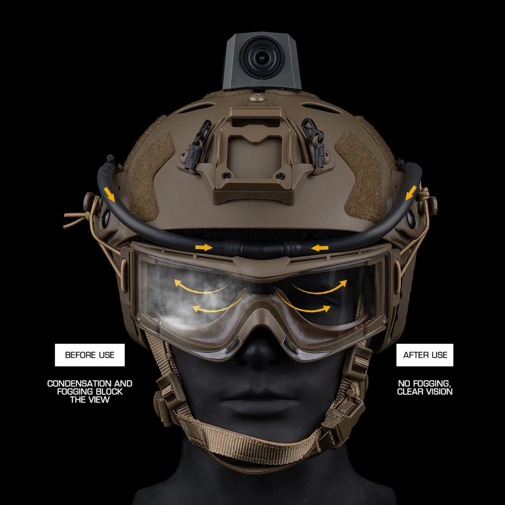Tactical Goggles Defogger Defogging Fan Anti-fog Kit for Airsoft Shooting Motocross Mountaineering Protection Glasses