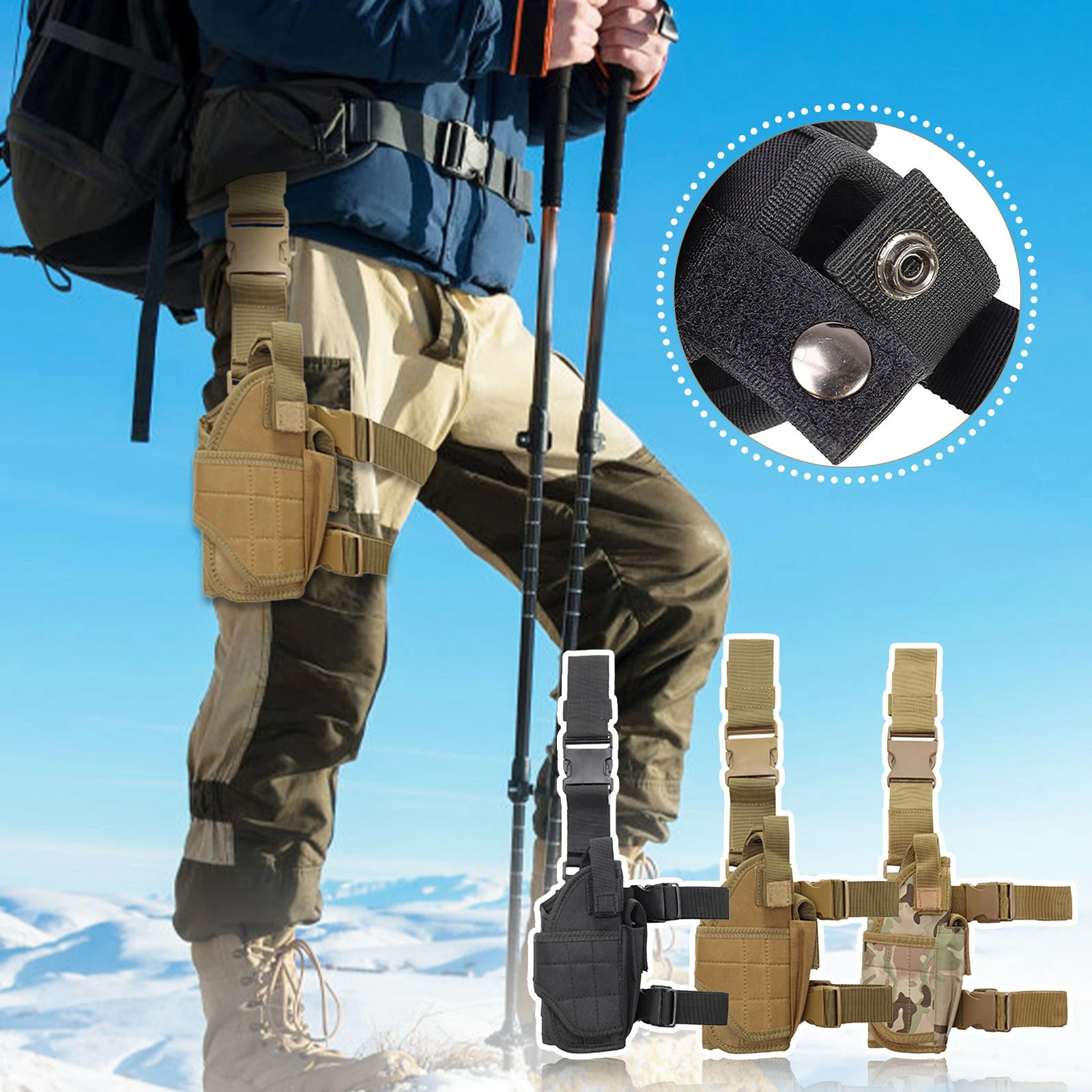 Tactical Gun Holster Right Handed Tactical Thigh Pistol Bag Pouch Legs Harness For All Handguns Hunting Accessory