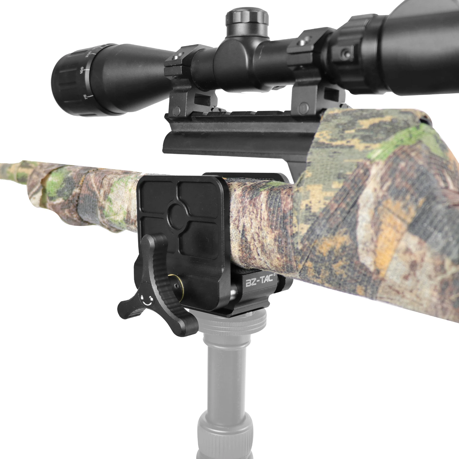 Tactical Gun Rifle Clamp Shooting Tripod Rest Aluminum Shooting Stick Mount Head for Hunting Shooting Target Practice Tactical Gun Rifle Clamp Shooting Tripod Rest Aluminum Shooting Stick Mount Head for Hunting Shooting Target Practice