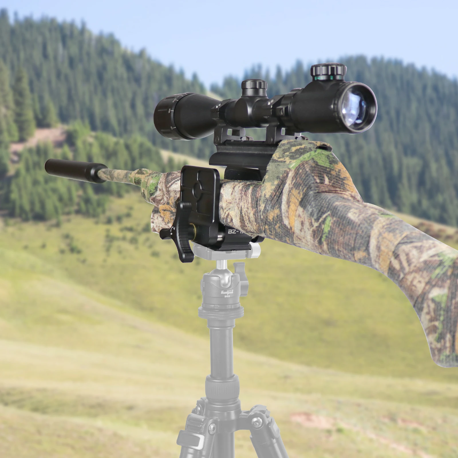 Tactical Gun Rifle Clamp Shooting Tripod Rest Aluminum Shooting Stick Mount Head for Hunting Shooting Target Practice Tactical Gun Rifle Clamp Shooting Tripod Rest Aluminum Shooting Stick Mount Head for Hunting Shooting Target Practice