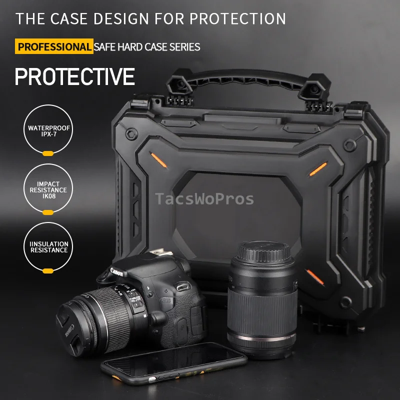 Tactical Gun Safety Carry Case Waterproof Shooting Tools Suitcase Military Pistol Safety Storage Hard Shell Box with