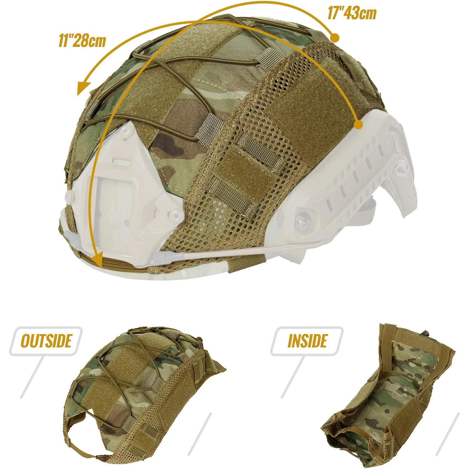 Tactical Helmet Cover Cloth Camo Headwear for Ops-Core Fast Helmets Airsoft Paintball Military Helmet with Elastic Cord Tactical Helmet Cover Cloth Camo Headwear for Ops-Core Fast Helmets Airsoft Paintball Military Helmet with Elastic Cord