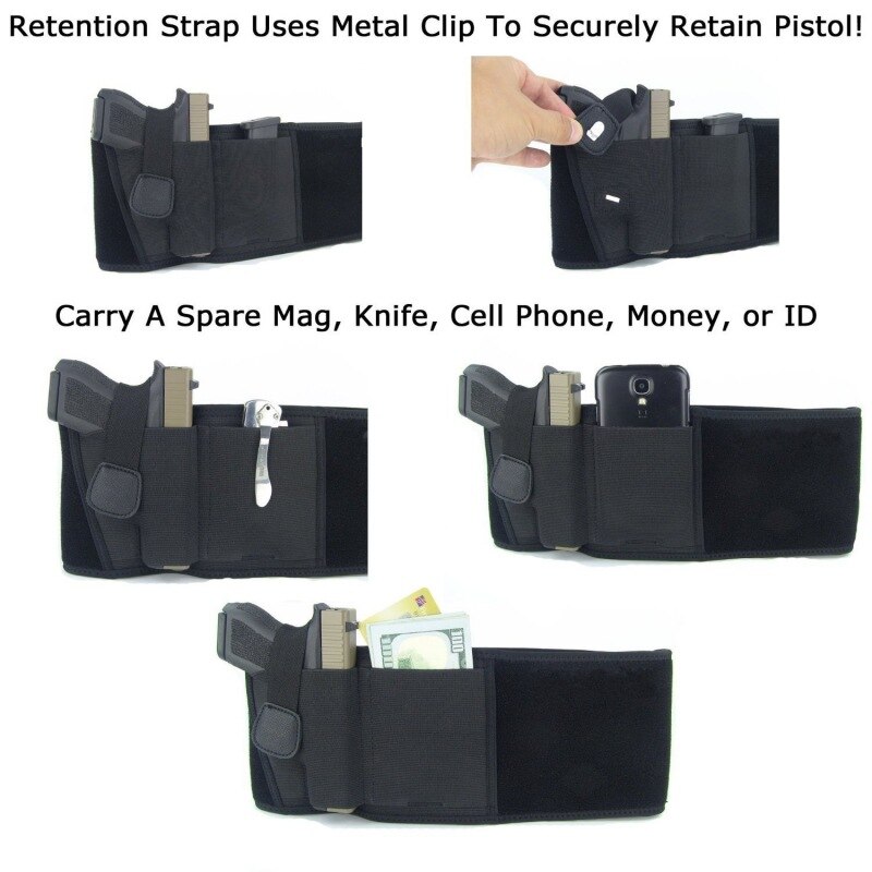 Tactical Hidden Holster Portable Belly Gun Holster Concealed Carry Waist Band Belt for Outdoor Hunting Shooting Defense Tactical Hidden Holster Portable Belly Gun Holster Concealed Carry Waist Band Belt for Outdoor Hunting Shooting Defense