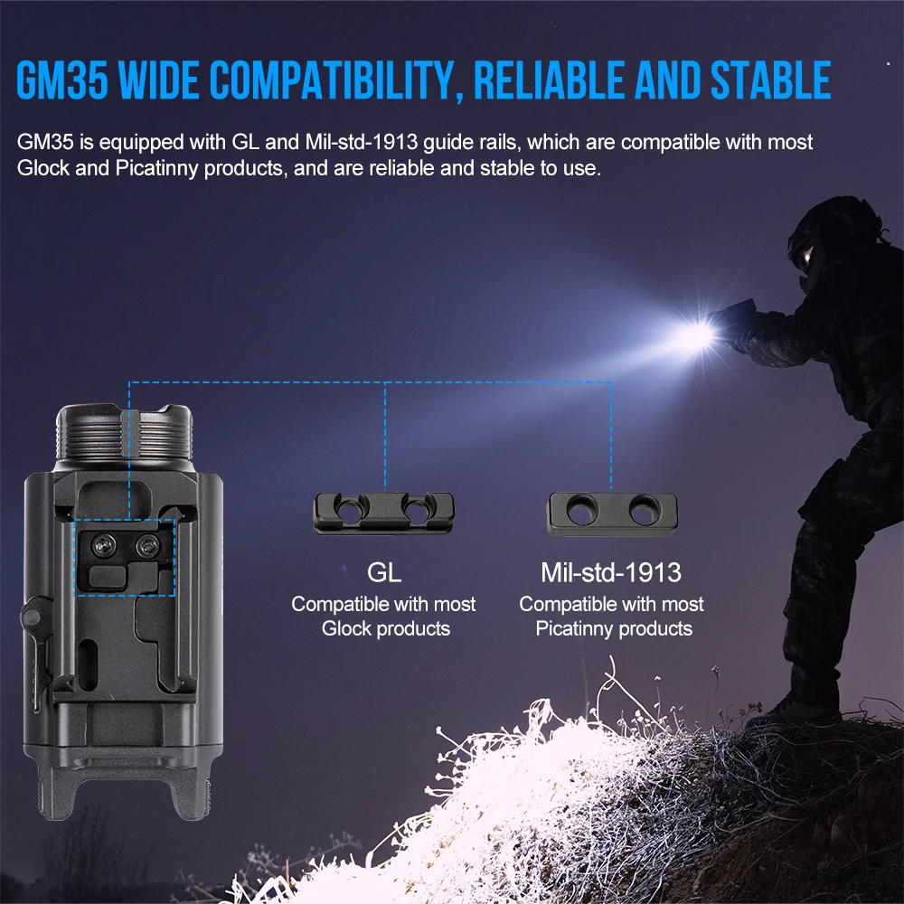 Tactical LED Flashlights Weapon Mini Pistol Lights 1350Lumens USB Rechargeable Quick Release Handgun 1913/GL Rail Tactical LED Flashlights Weapon Mini Pistol Lights 1350Lumens USB Rechargeable Quick Release Handgun 1913/GL Rail