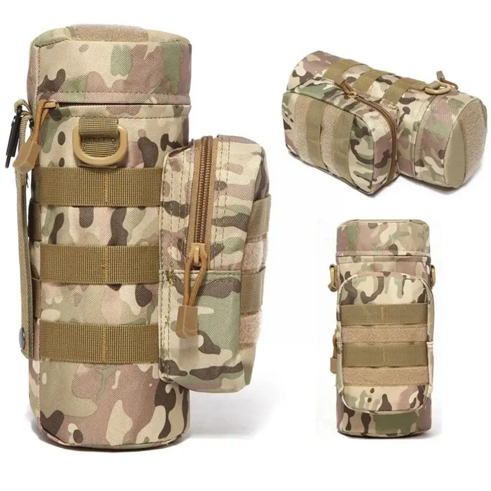 Tactical Molle Water Bottle Holder Bag Military Hydration Carrier Kettle Pouch with Strap For Hiking Fishing