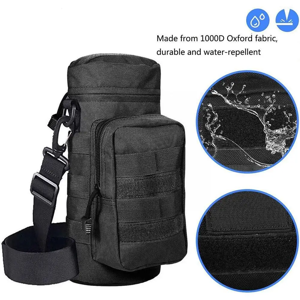 Tactical Molle Water Bottle Holder Bag Military Hydration Carrier Kettle Pouch with Strap For Hiking Fishing