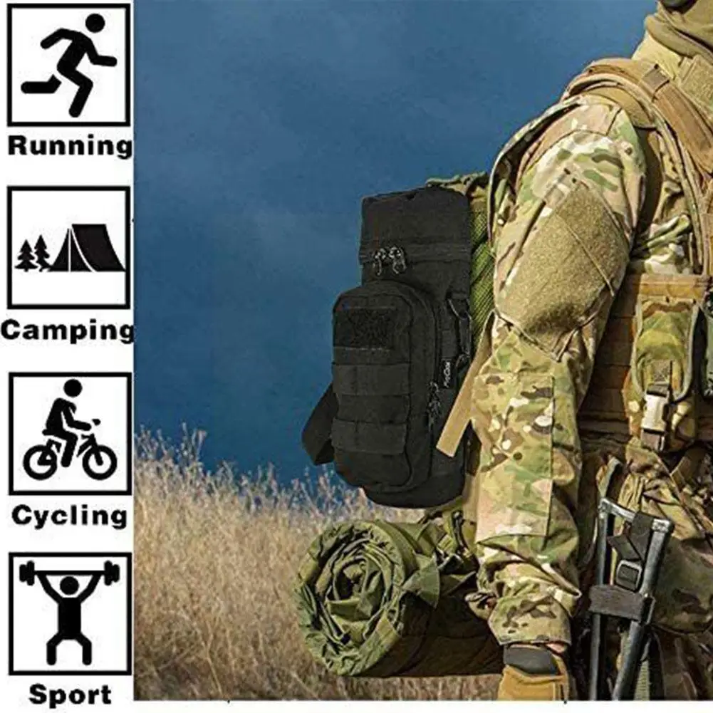 Tactical Molle Water Bottle Holder Bag Military Hydration Carrier Kettle Pouch with Strap For Hiking Fishing