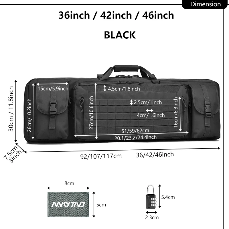 Tactical Rifle Case Outdoor Military 36 42 46 inch Airsoft Shooting Carry Backpacks for Hunting Accessories Double