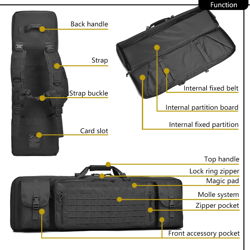 Tactical Rifle Case Outdoor Military 36 42 46 inch Airsoft Shooting Carry Backpacks for Hunting Accessories Double