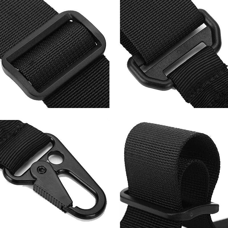 Tactical Two Points Sling Bungee Shoulder Strap Durable Nylon Rifle Belt Heavy Duty Sling for Outdoor Hunting Sports
