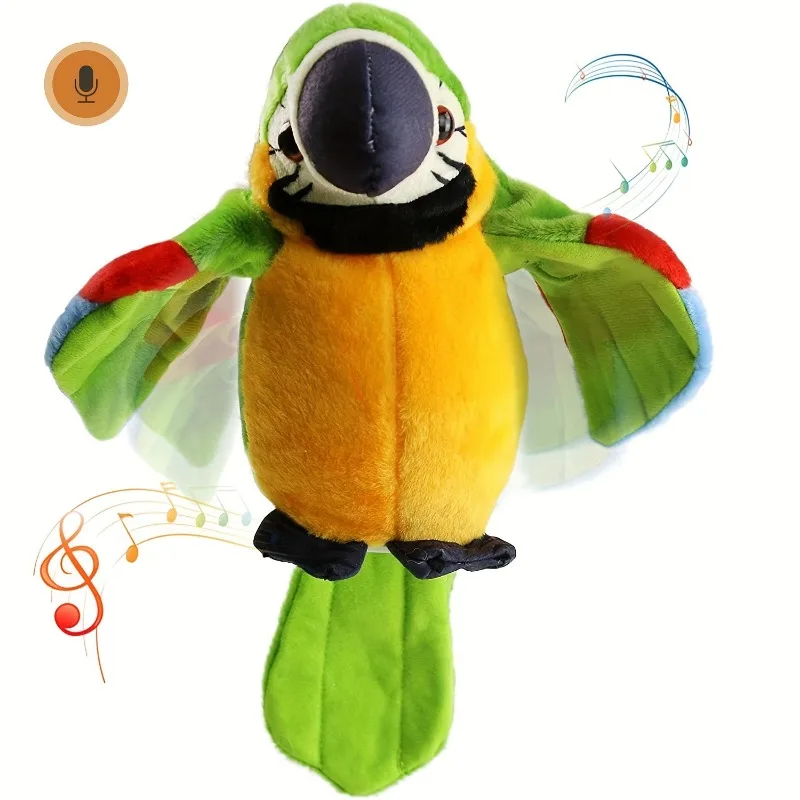 Talking Macaw Parrot Repeat What You Say Stuffed Animal Plush Toy Electronic Record Animated Bird Speaking Parrot Pet Talking Macaw Parrot Repeat What You Say Stuffed Animal Plush Toy Electronic Record Animated Bird Speaking Parrot Pet