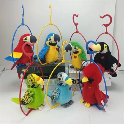 Talking Parrot Toy with Hanging Shelf Talking Parrot Toy with Hanging Shelf