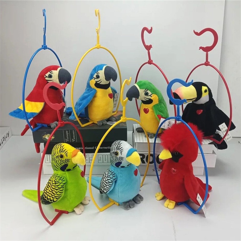 Talking Parrot Toy with Hanging Shelf Talking Parrot Toy with Hanging Shelf