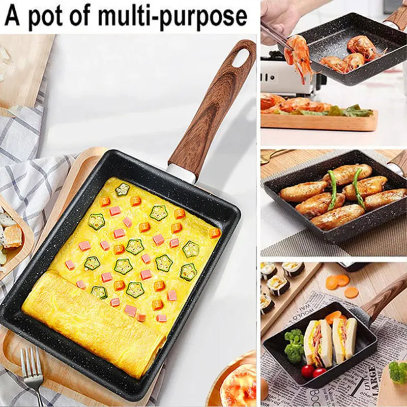 Tamagoyaki Japanese Omelette Pan Nonstick Egg Pan Skillet Rectangle Tamago Pan Small Egg Frying Pan with Cooking Tools Tamagoyaki Japanese Omelette Pan Nonstick Egg Pan Skillet Rectangle Tamago Pan Small Egg Frying Pan with Cooking Tools