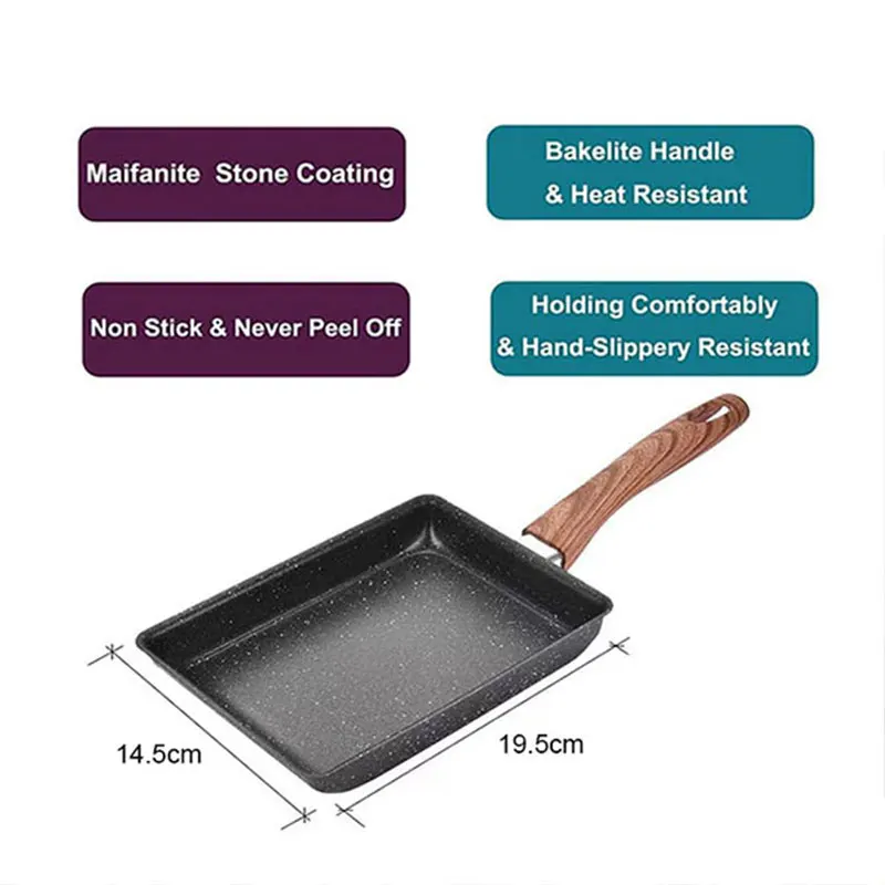 Tamagoyaki Japanese Omelette Pan Nonstick Egg Pan Skillet Rectangle Tamago Pan Small Egg Frying Pan with Cooking Tools Tamagoyaki Japanese Omelette Pan Nonstick Egg Pan Skillet Rectangle Tamago Pan Small Egg Frying Pan with Cooking Tools