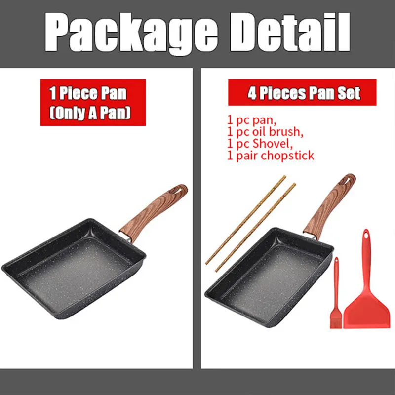 Tamagoyaki Japanese Omelette Pan Nonstick Egg Pan Skillet Rectangle Tamago Pan Small Egg Frying Pan with Cooking Tools Tamagoyaki Japanese Omelette Pan Nonstick Egg Pan Skillet Rectangle Tamago Pan Small Egg Frying Pan with Cooking Tools