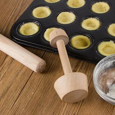 Tart Tamper Double-Sided Wooden Tool Tart Tamper Double-Sided Wooden Tool