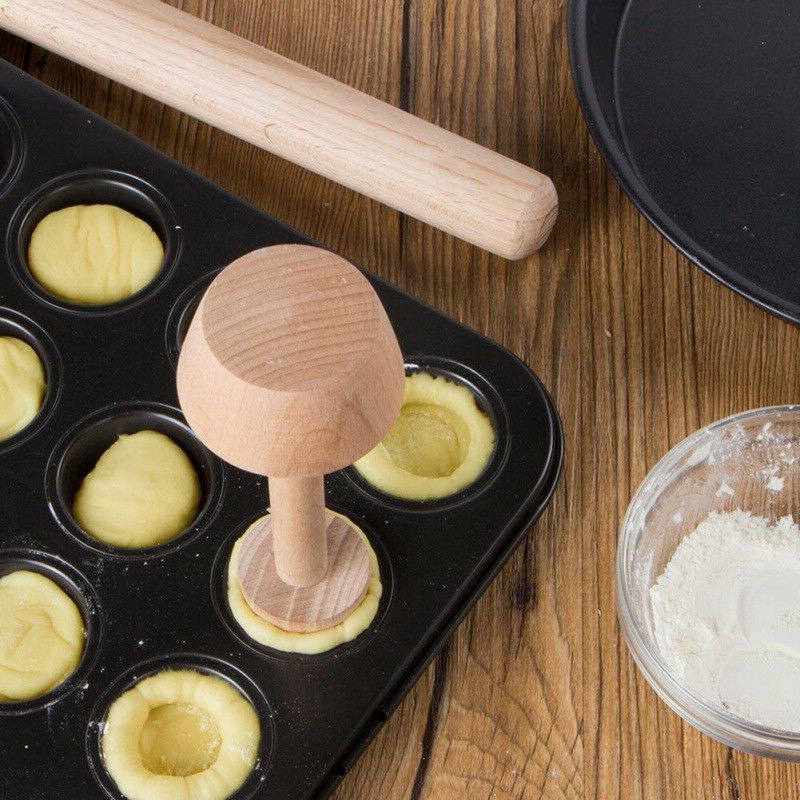 Tart Tamper Double-Sided Wooden Tool Tart Tamper Double-Sided Wooden Tool