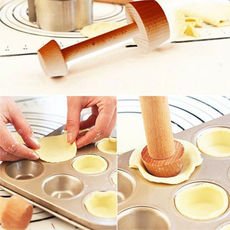Tart Tamper Double-Sided Wooden Tool Tart Tamper Double-Sided Wooden Tool