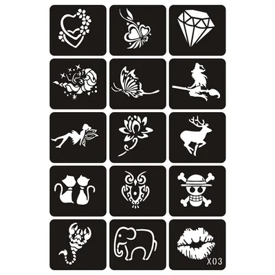 Tattoo Stencils DIY Henna Supplies (15 pieces)