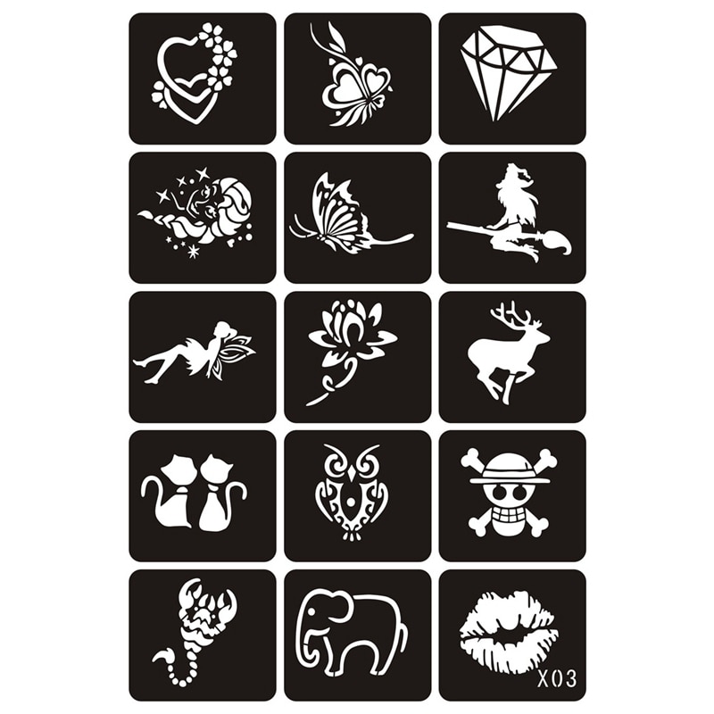 Tattoo Stencils DIY Henna Supplies (15 pieces)