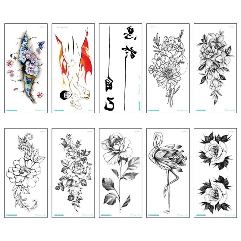 Tattoo Sticker Temporary Flower Design Tattoo Sticker Temporary Flower Design