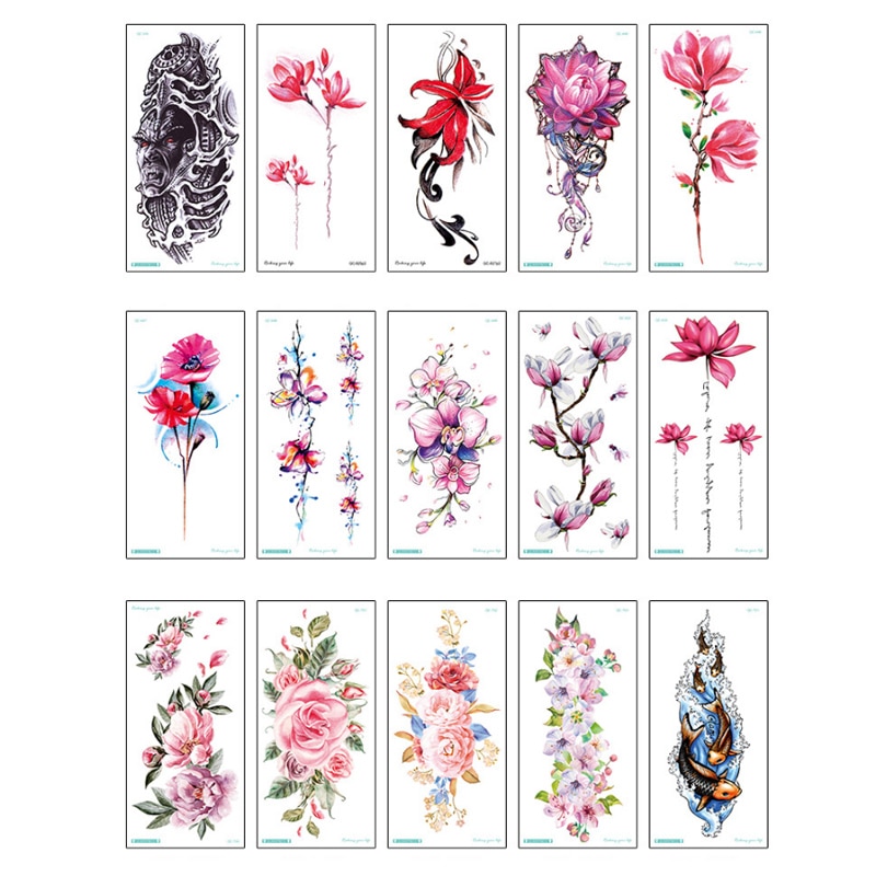Tattoo Sticker Temporary Flower Design Tattoo Sticker Temporary Flower Design