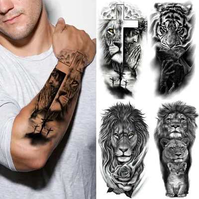 Tattoo Stickers Waterproof Temporary Forest Lion Tiger Bear Flash Tattoos Leopard Wolf Crown Body Art Arm Fake Tattoo Tattoo Stickers Waterproof Temporary Forest Lion Tiger Bear Flash Tattoos Leopard Wolf Crown Body Art Arm Fake Tattoo